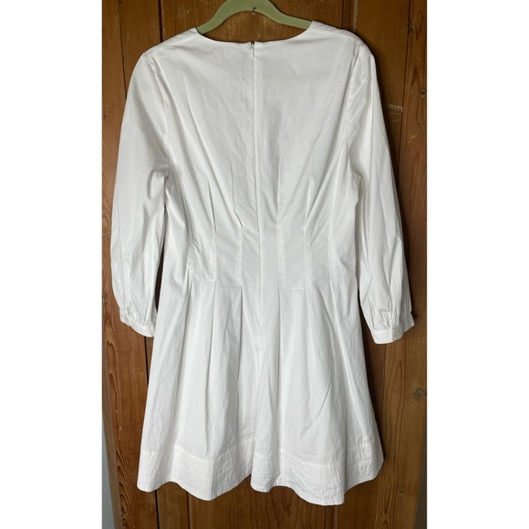Veronica Beard Torres corset-waist white cotton long sleeve dress - Picture 4 of 11